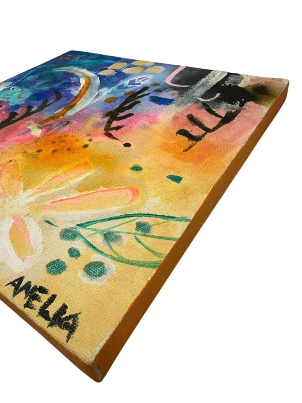 Original Art Abstract Painting OOA 10" x 10" Dreamscape Wall Art Home Decor - Picture 3 of 4